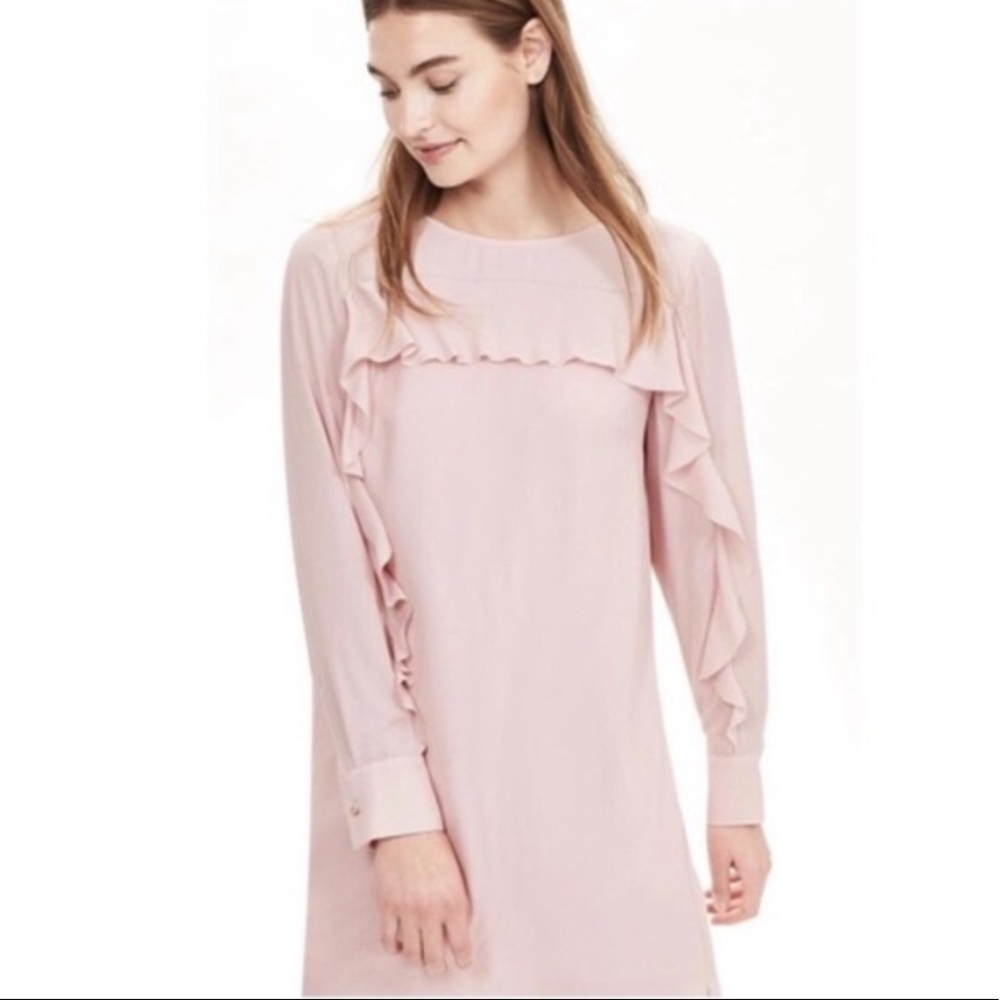 NWT Long sleeve pink Banana Republic dress with pockets